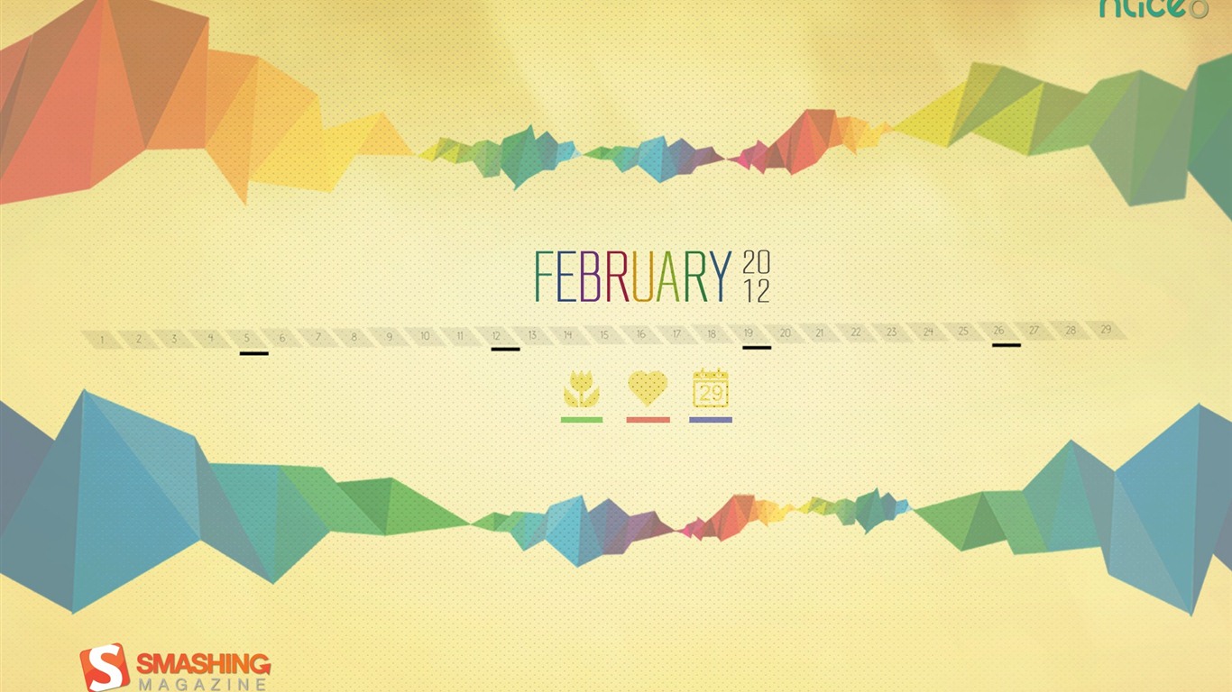 2012年2月 月曆壁紙(一) #11 - 1366x768