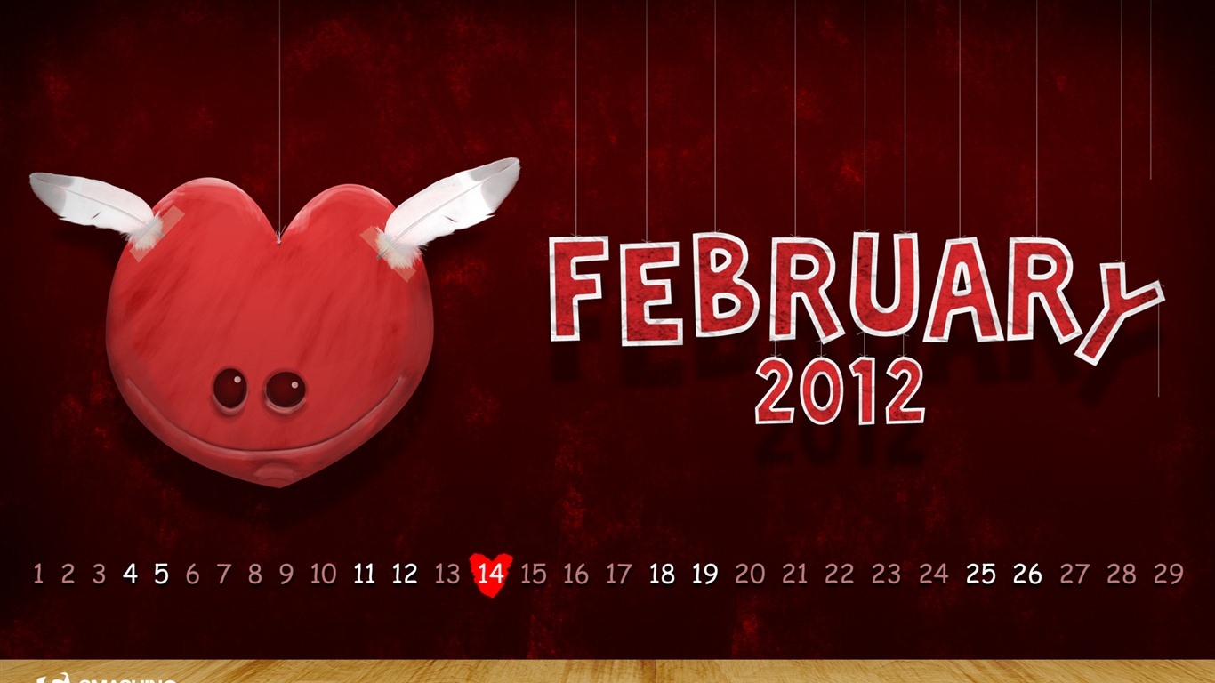 2012年2月 月曆壁紙(二) #2 - 1366x768