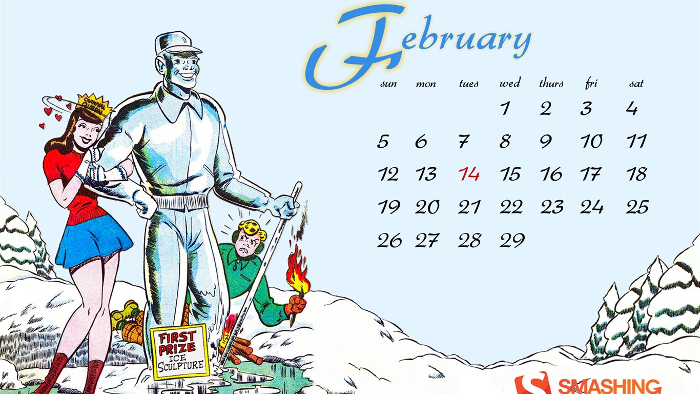 February 2012 Calendar Wallpaper (2) #6 - 1366x768