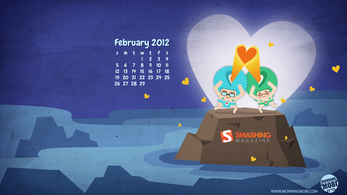 2012年2月 月曆壁紙(二) #11 - 1366x768