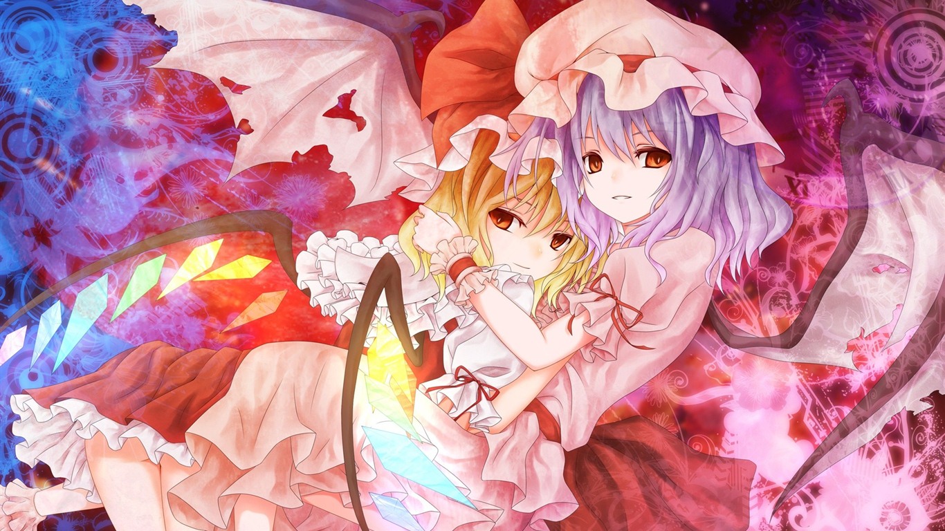 Touhou Project cartoon HD wallpapers #1 - 1366x768