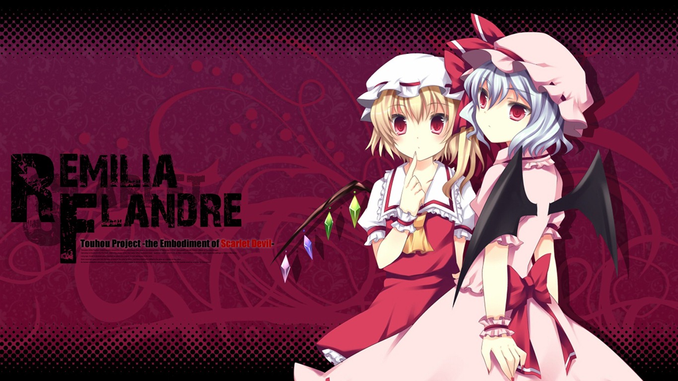 Touhou projekt karikatura HD tapety na plochu #8 - 1366x768