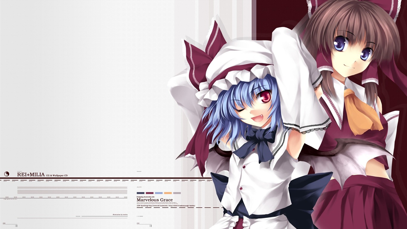 Touhou Project caricature HD wallpapers #13 - 1366x768