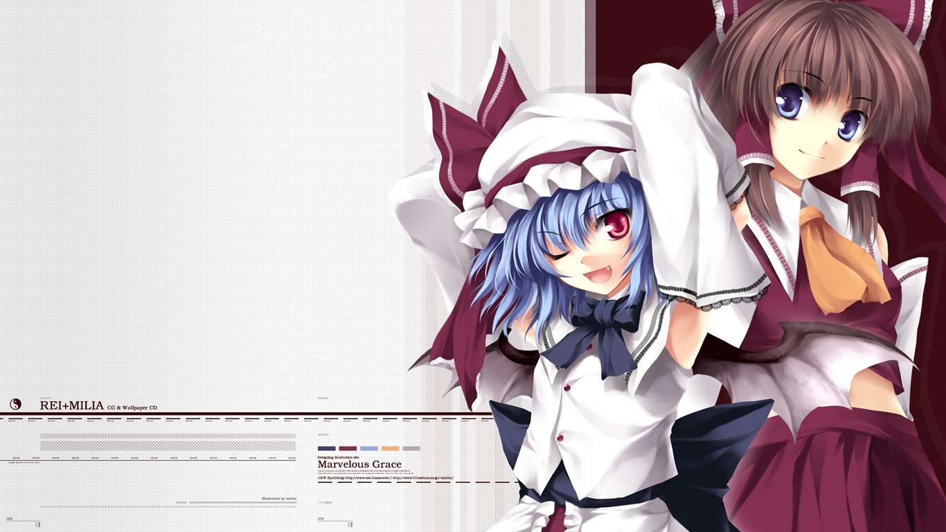 Touhou projekt karikatura HD tapety na plochu #13 - 1366x768