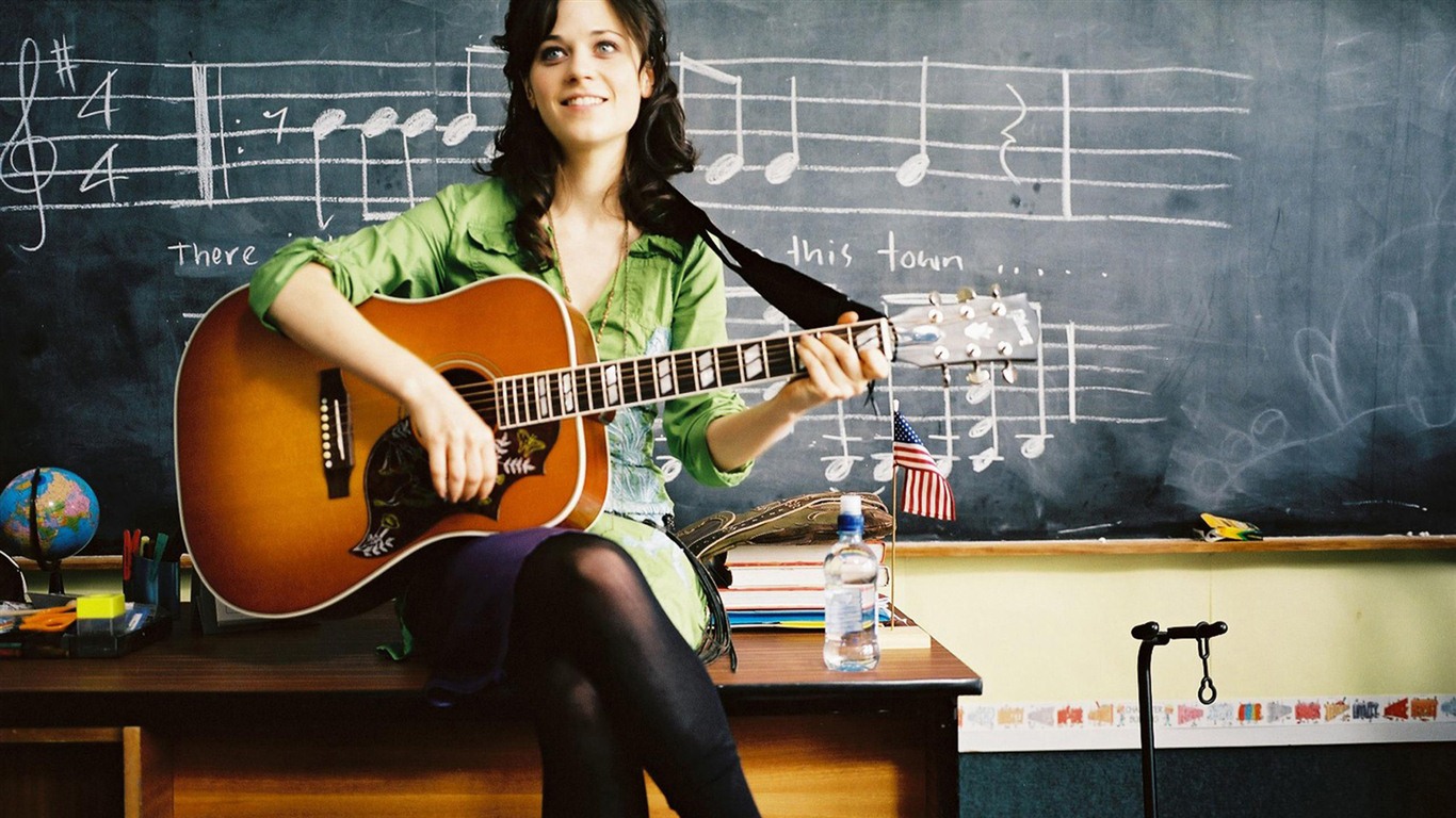 Zooey Deschanel 佐伊·丹斯切爾 美女壁紙 #20 - 1366x768