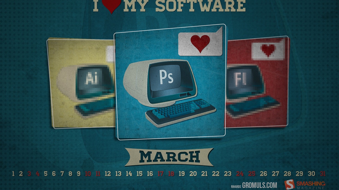 March 2012 Calendar Wallpaper #9 - 1366x768