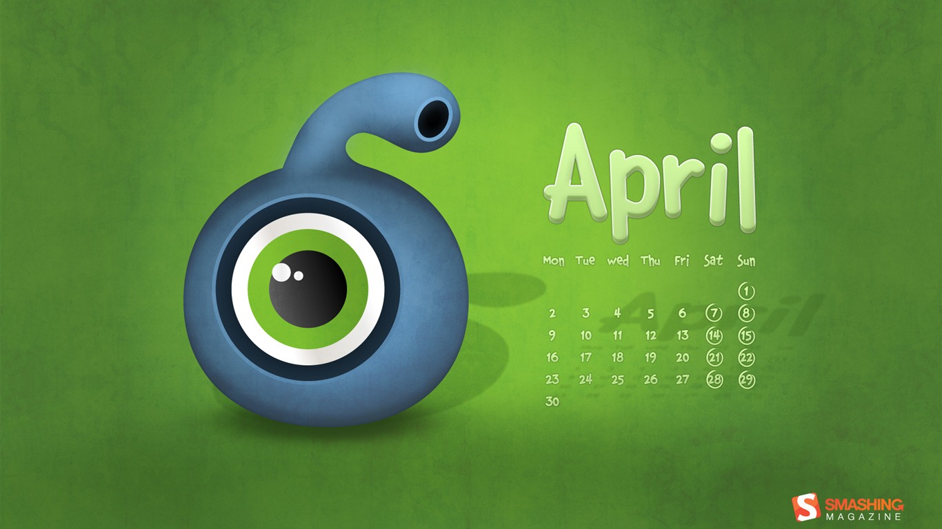 April 2012 Kalender Wallpaper (2) #1 - 1366x768