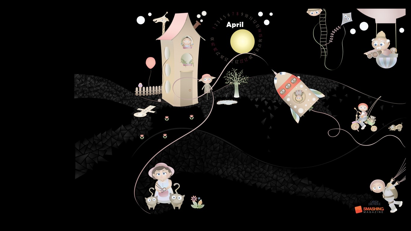 2012年4月日曆壁紙(二) #9 - 1366x768