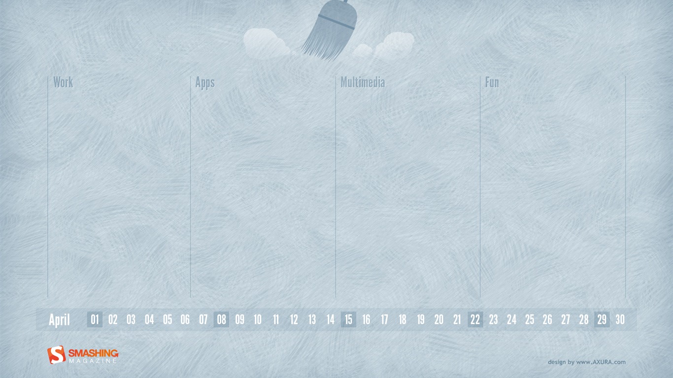 April 2012 Kalender Wallpaper (2) #11 - 1366x768