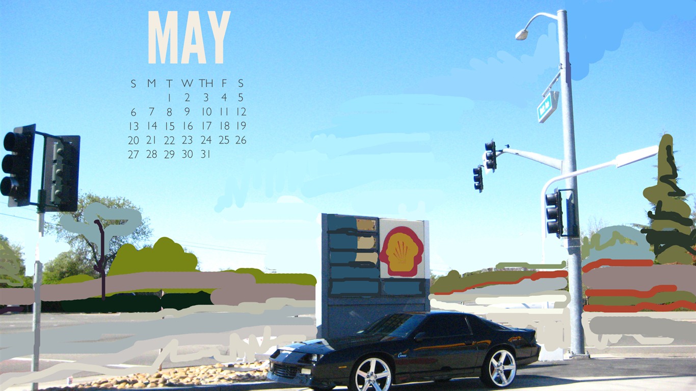 2012年5月 月曆壁紙(一) #13 - 1366x768