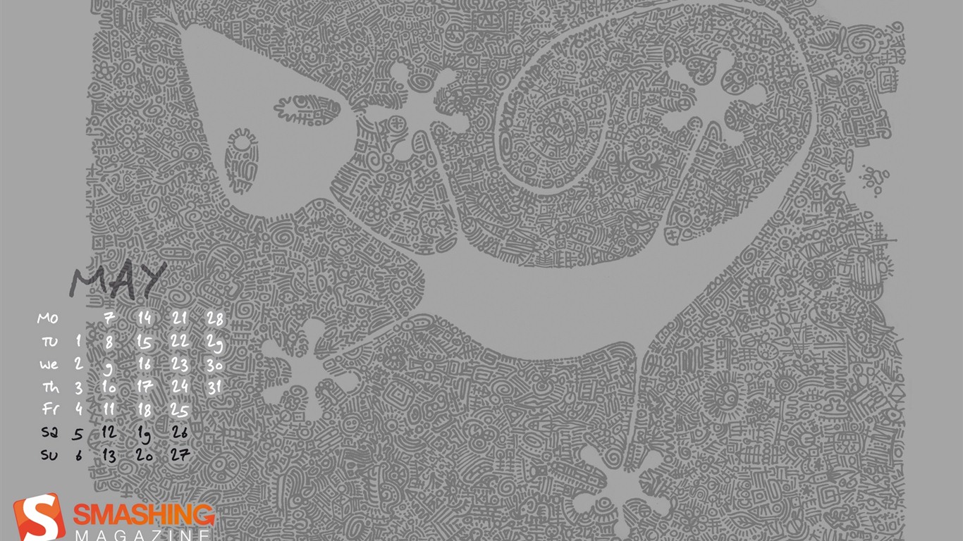2012年5月 月曆壁紙(一) #17 - 1366x768