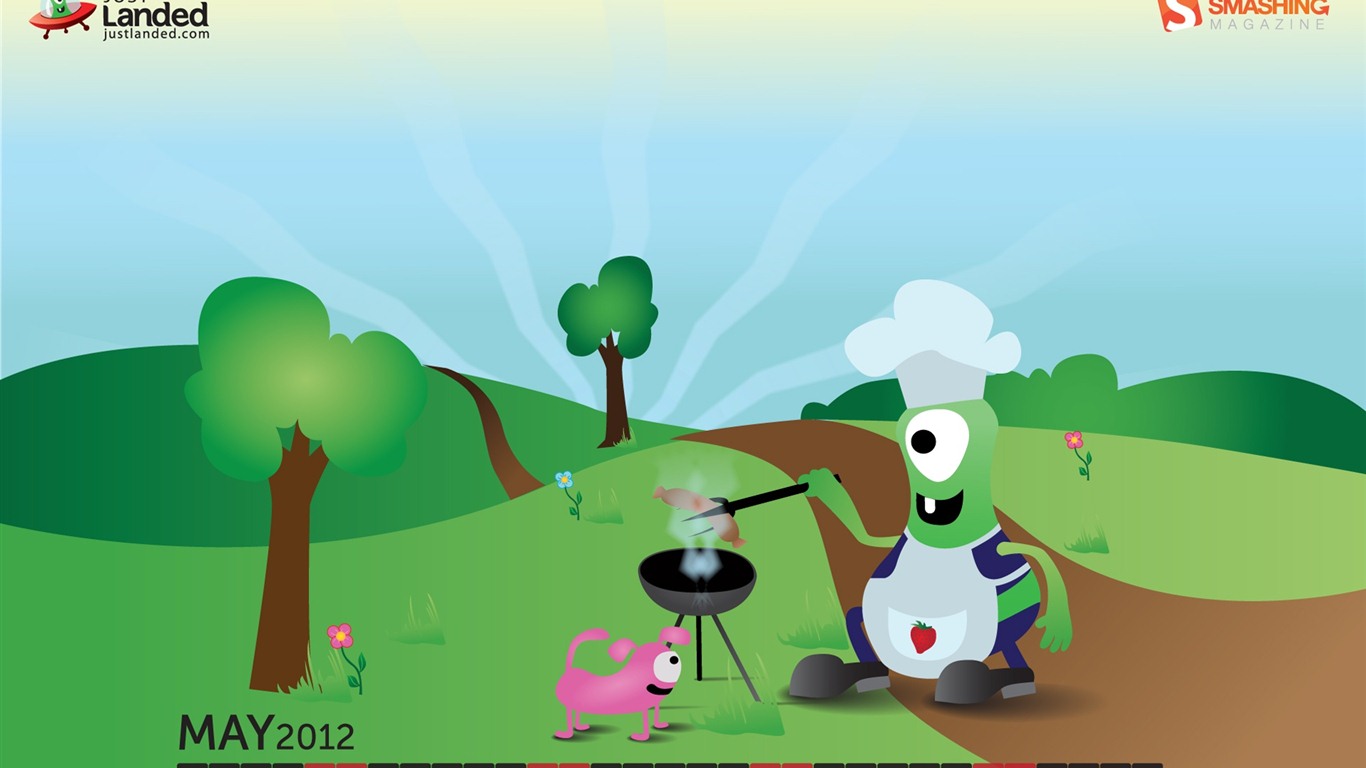 2012年5月 月曆壁紙(一) #20 - 1366x768