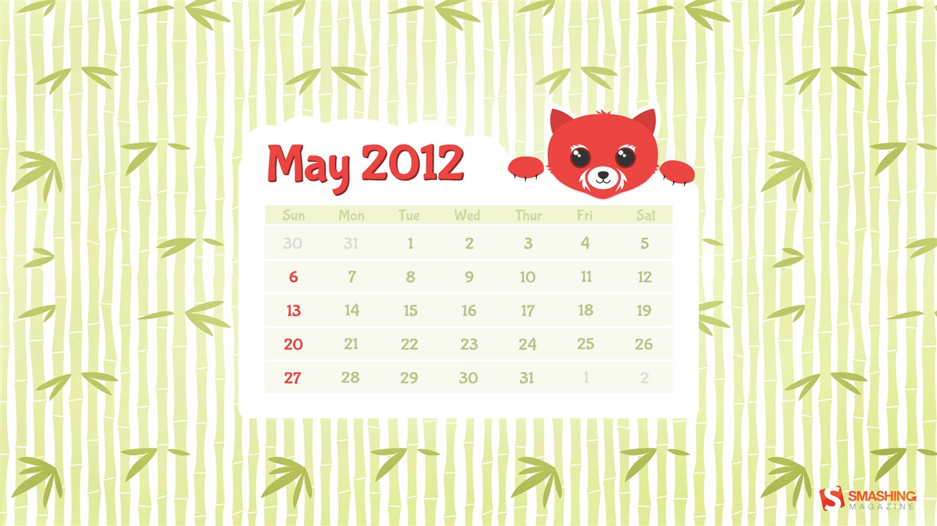Mai 2012 Kalender Wallpapers (2) #6 - 1366x768