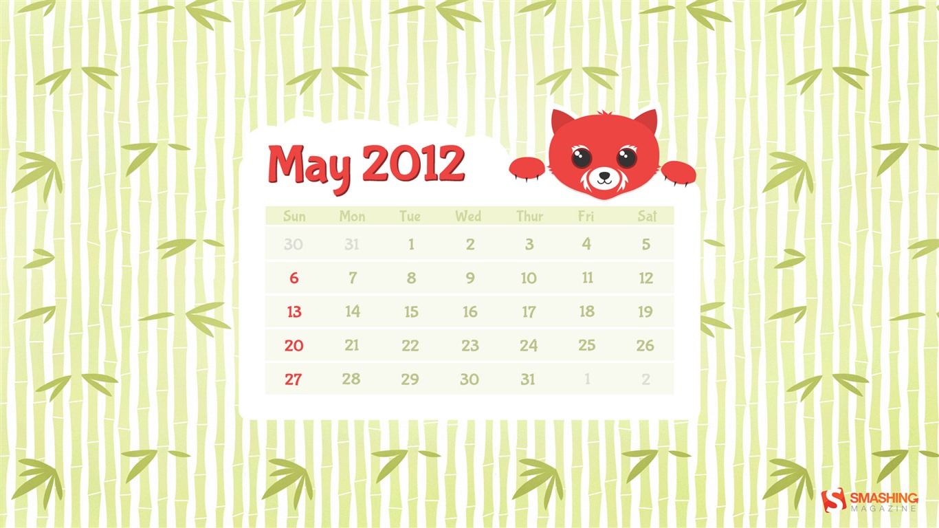 2012年5月 月曆壁紙(二) #6 - 1366x768