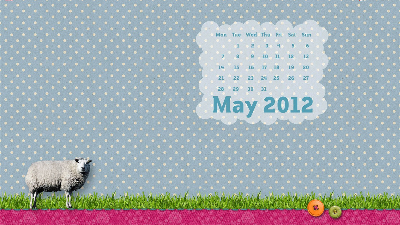 Mai 2012 Kalender Wallpapers (2) #8 - 1366x768
