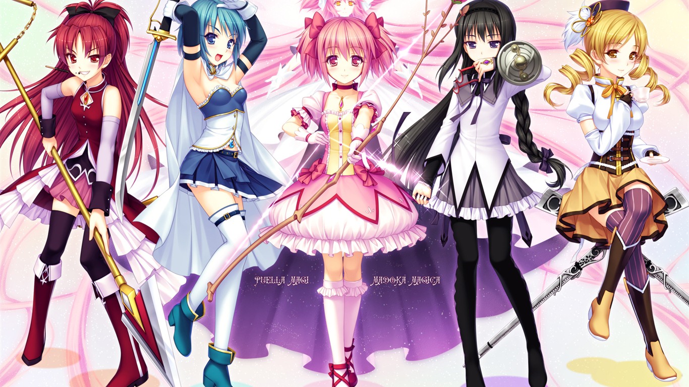 Puella Magi Madoka Magica HD tapety na plochu #1 - 1366x768