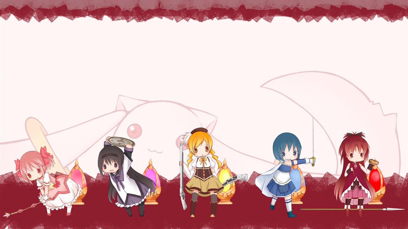 Puella 동방 박사 Madoka Magica의 HD 월페이퍼 #5 - 1366x768