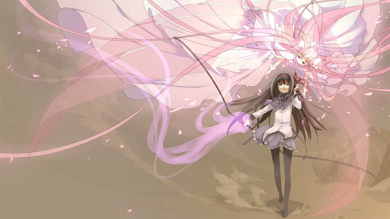 Puella 동방 박사 Madoka Magica의 HD 월페이퍼 #7 - 1366x768