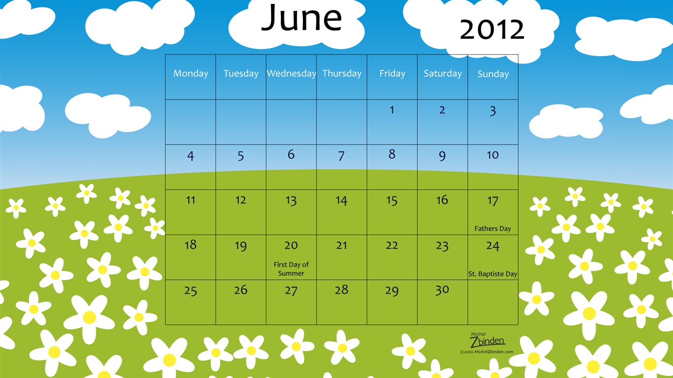 Června 2012 Kalendář Tapety na plochu (1) #2 - 1366x768