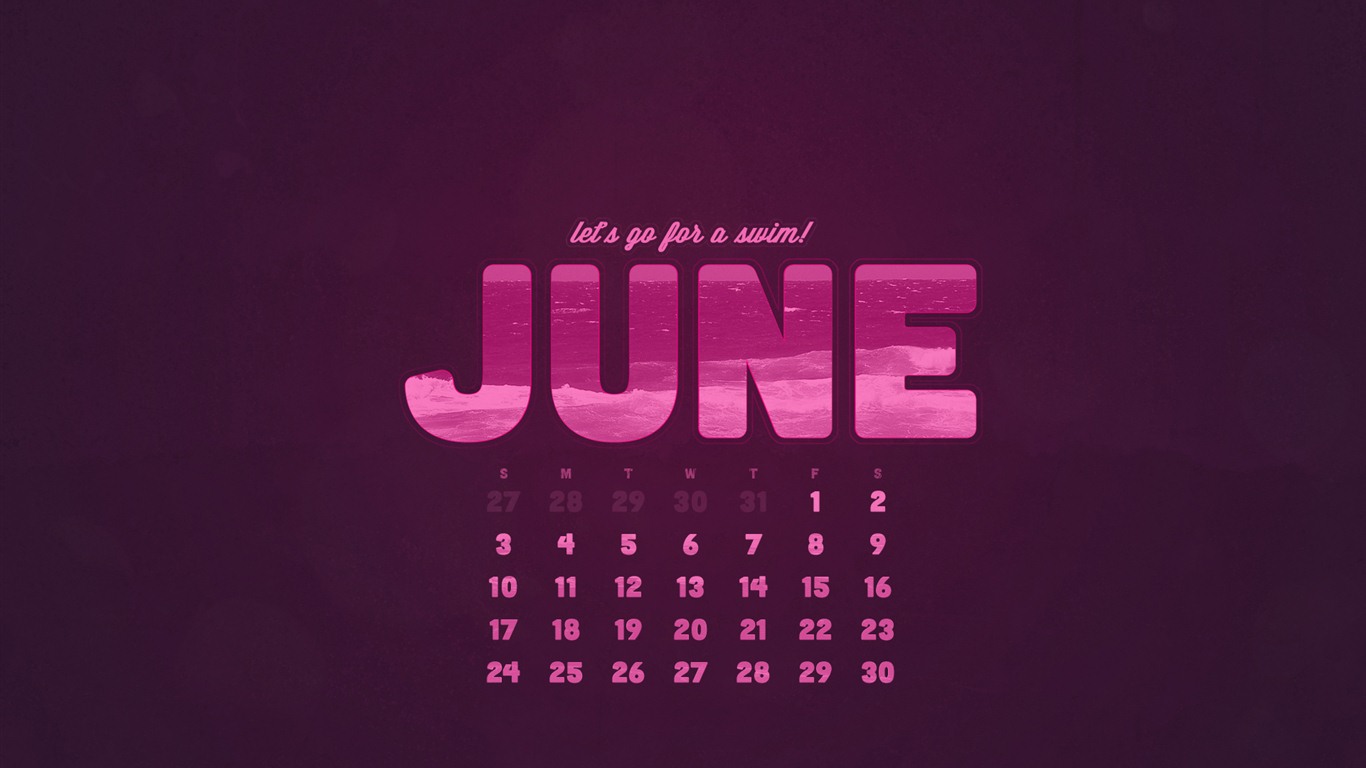 2012年6月 月曆壁紙(一) #3 - 1366x768