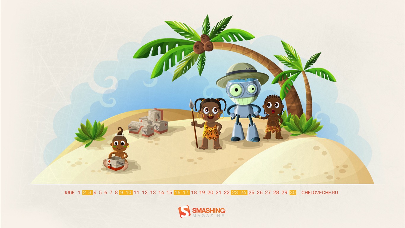2012年6月 月曆壁紙(一) #11 - 1366x768