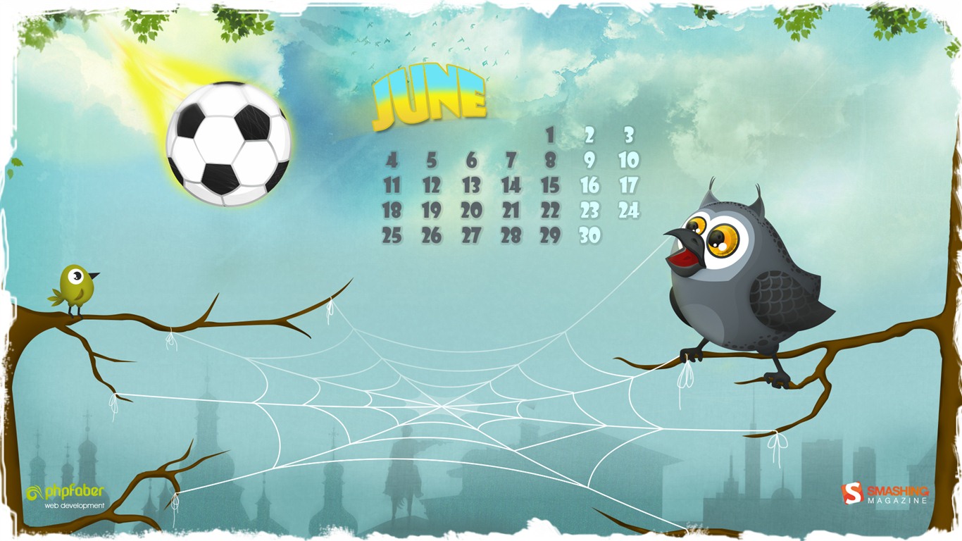 2012年6月 月曆壁紙(一) #15 - 1366x768