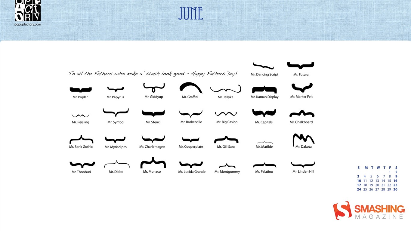 2012年6月 月曆壁紙(一) #16 - 1366x768