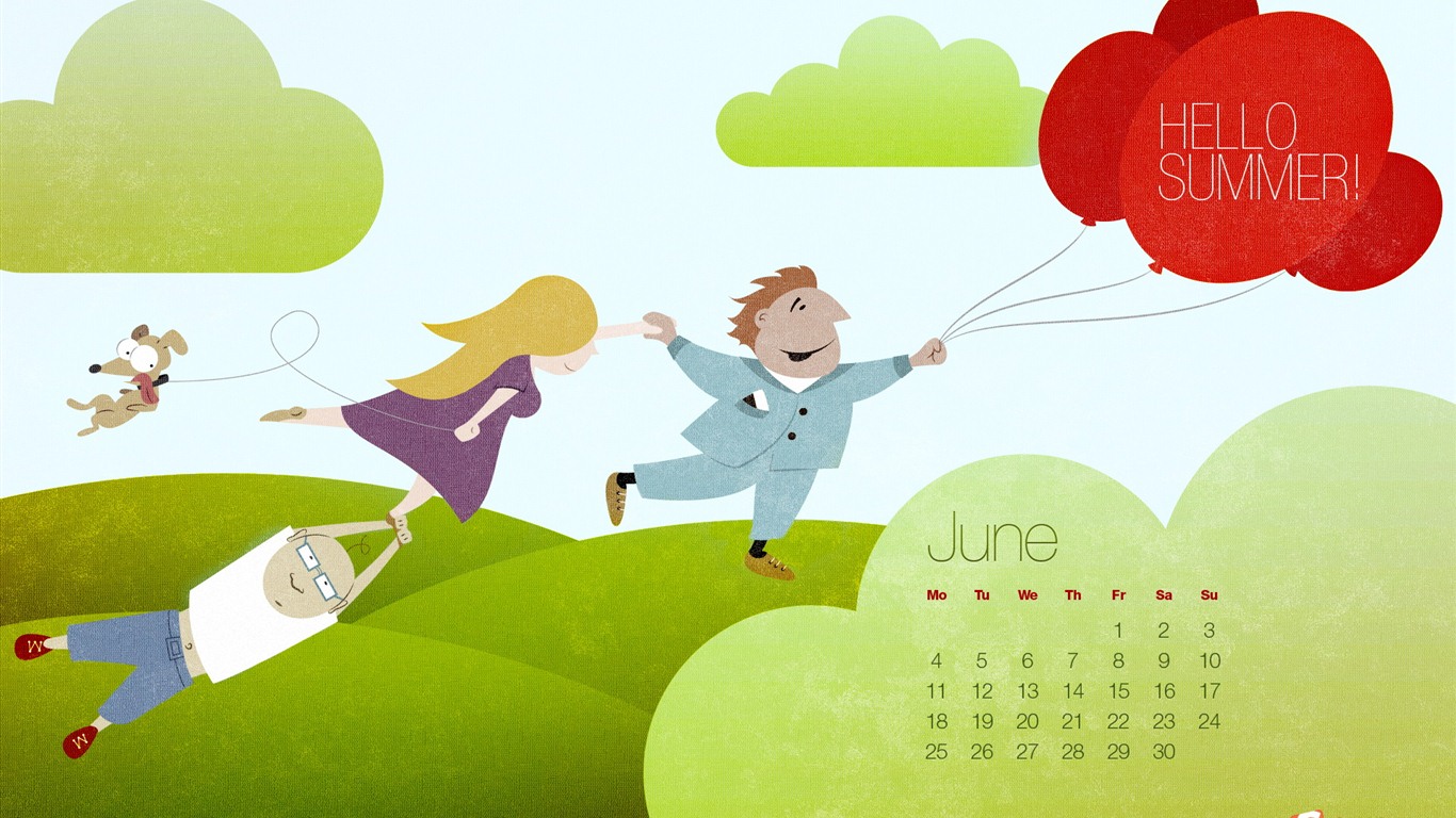 2012年6月 月曆壁紙(二) #2 - 1366x768