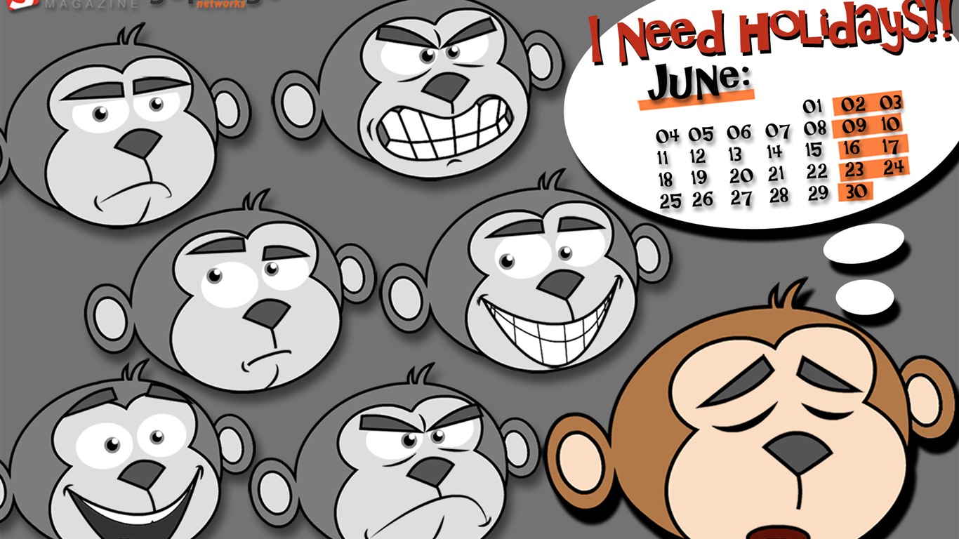 2012年6月 月曆壁紙(二) #3 - 1366x768