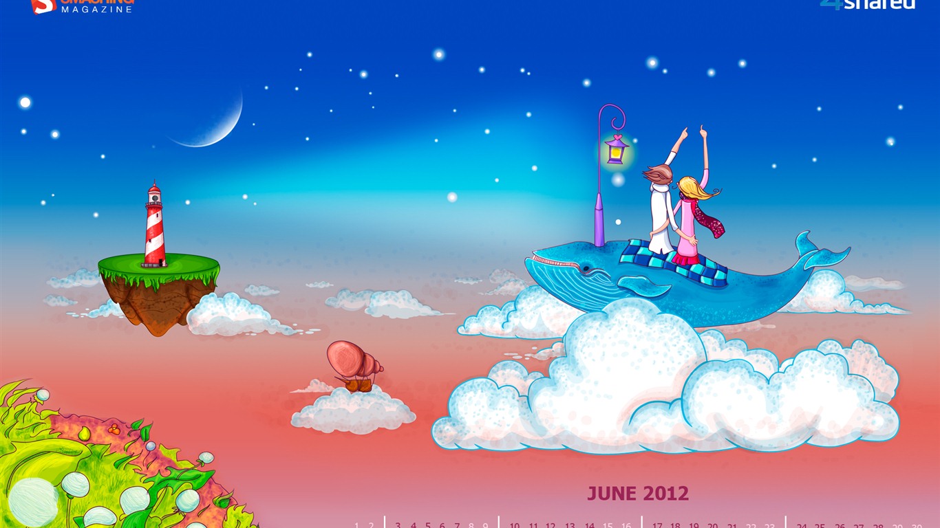 2012年6月 月曆壁紙(二) #5 - 1366x768