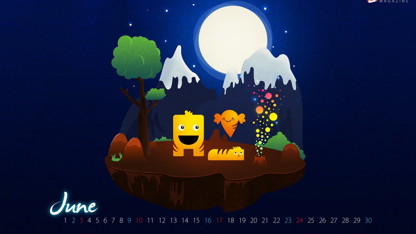 June 2012 Calendar wallpapers (2) #6 - 1366x768
