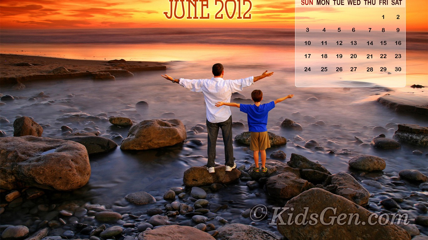 June 2012 Calendar wallpapers (2) #17 - 1366x768