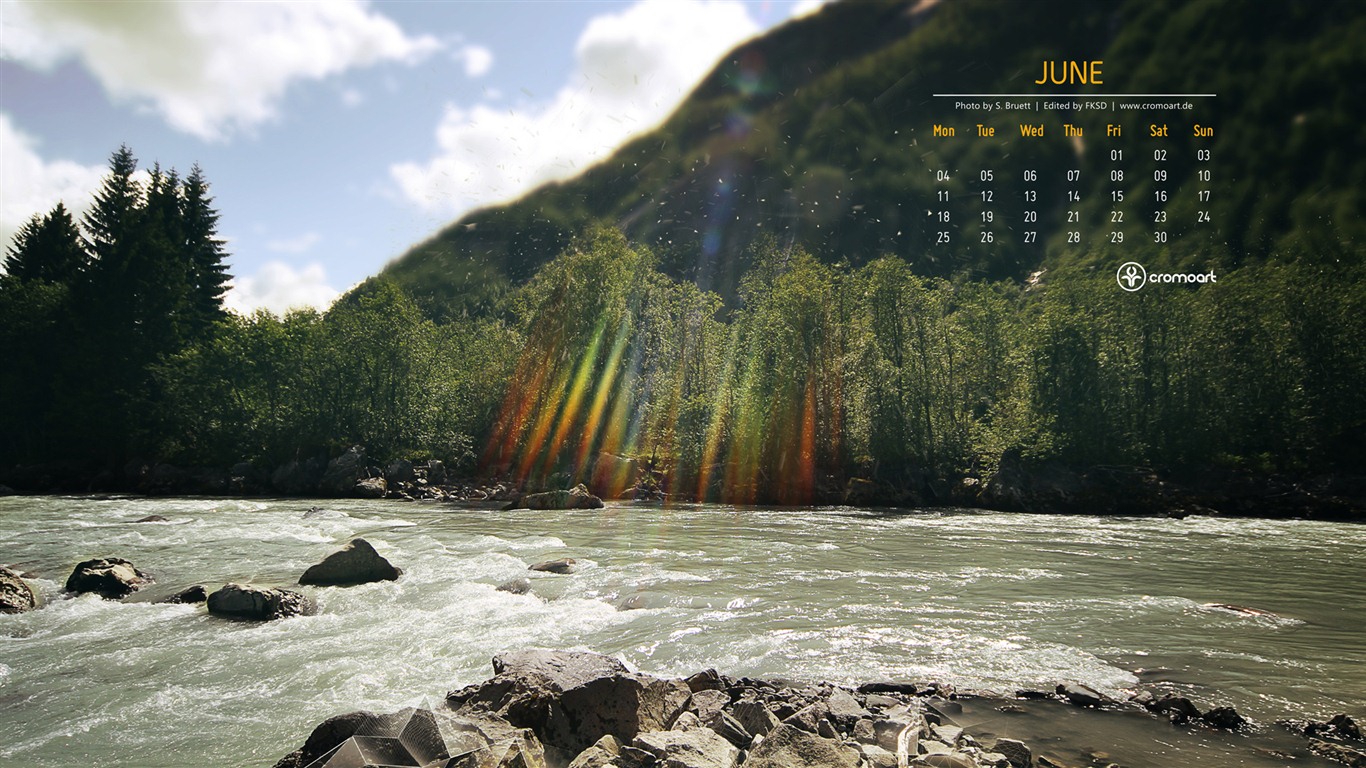 2012年6月 月曆壁紙(二) #19 - 1366x768