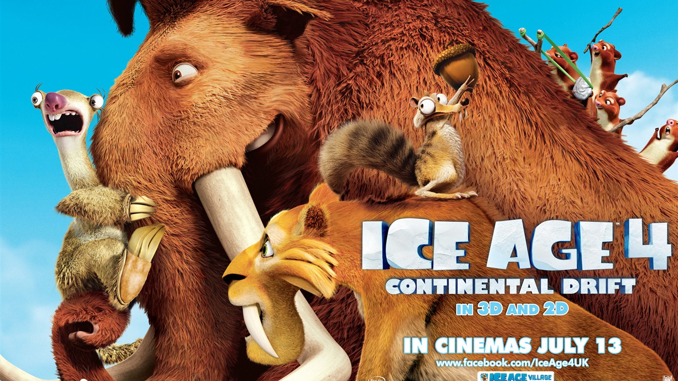 Ice Age 4: Continental Drift 冰川時代4：大陸漂移高清壁紙 #6 - 1366x768