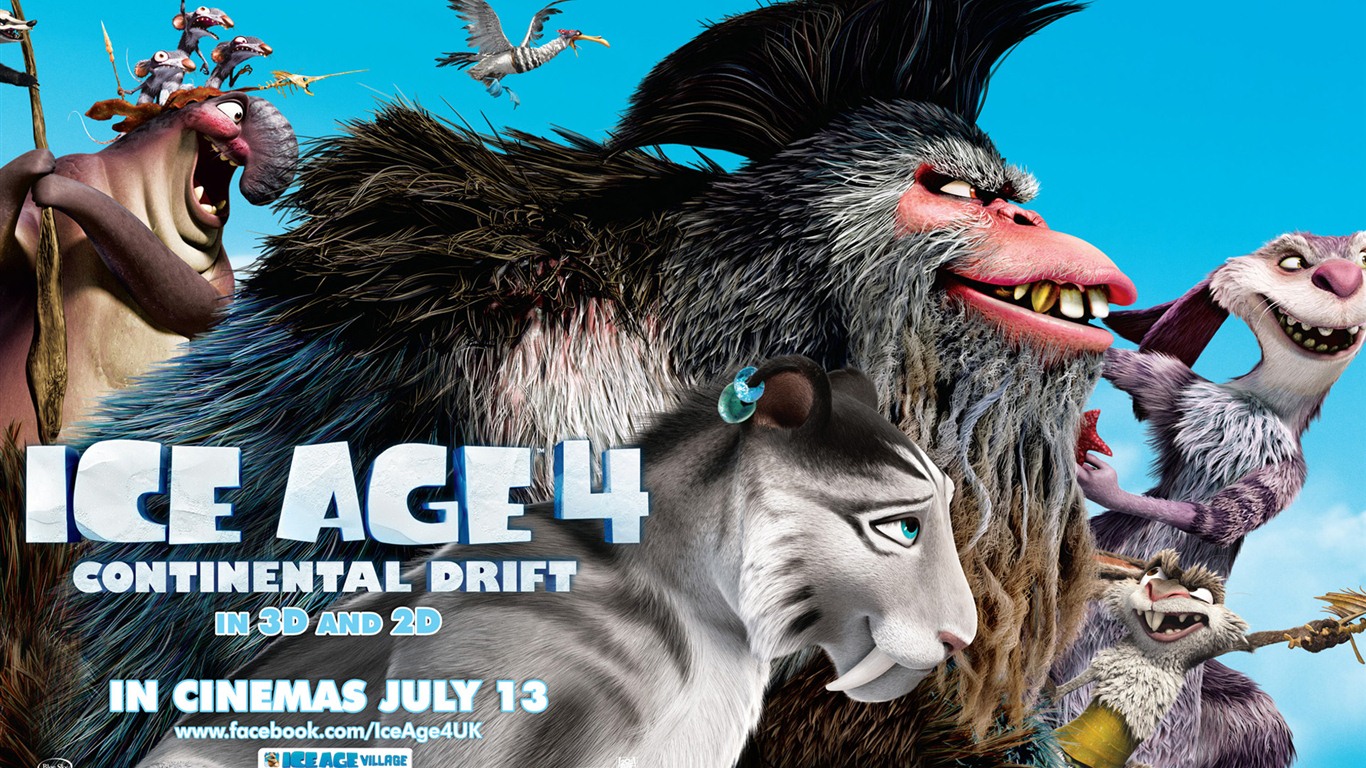 Ice Age 4: Continental Drift 冰川时代4：大陆漂移 高清壁纸7 - 1366x768