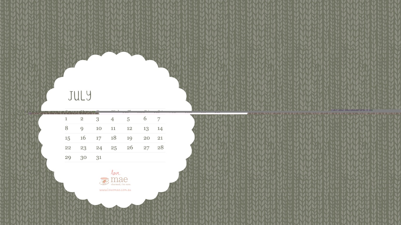 Července 2012 Kalendář Tapety na plochu (1) #2 - 1366x768
