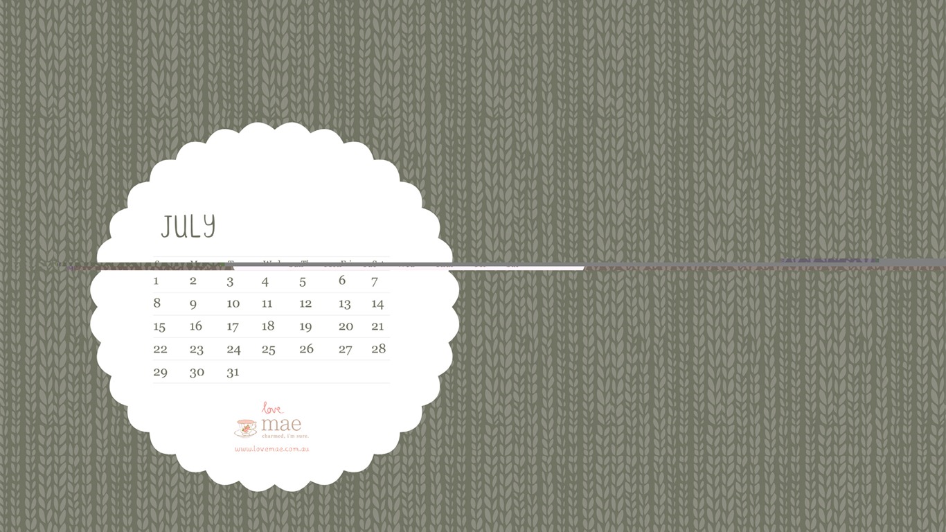 2012年7月 月曆壁紙(一) #2 - 1366x768