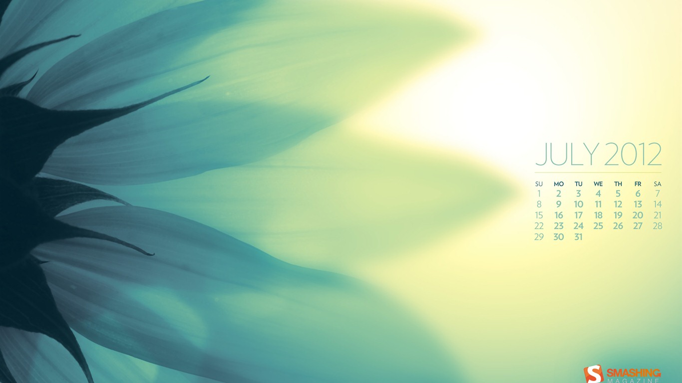 2012年7月 月曆壁紙(一) #11 - 1366x768