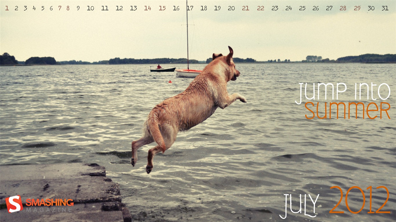 Července 2012 Kalendář Tapety na plochu (1) #20 - 1366x768