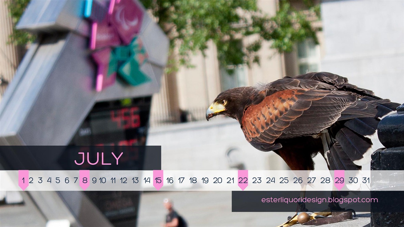 2012年7月 月曆壁紙(二) #2 - 1366x768