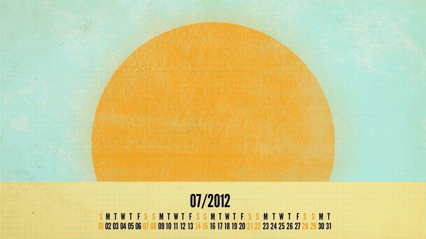 Juli 2012 Kalender Wallpapers (2) #8 - 1366x768