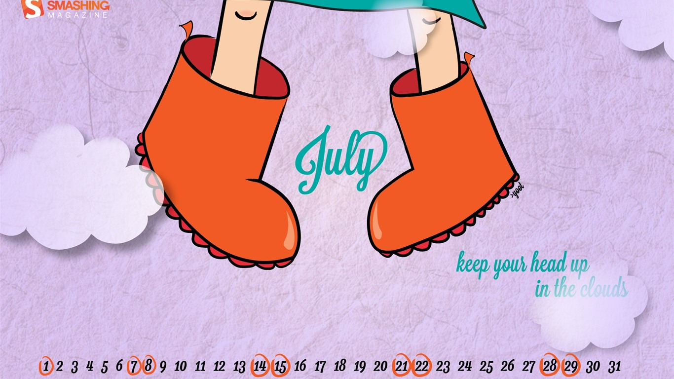 2012年7月 月曆壁紙(二) #11 - 1366x768