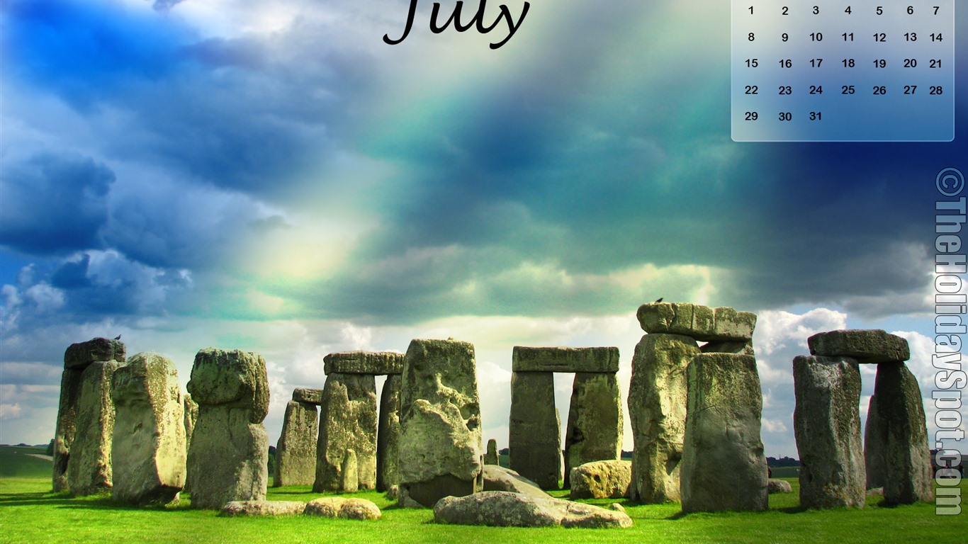 Juli 2012 Kalender Wallpapers (2) #14 - 1366x768
