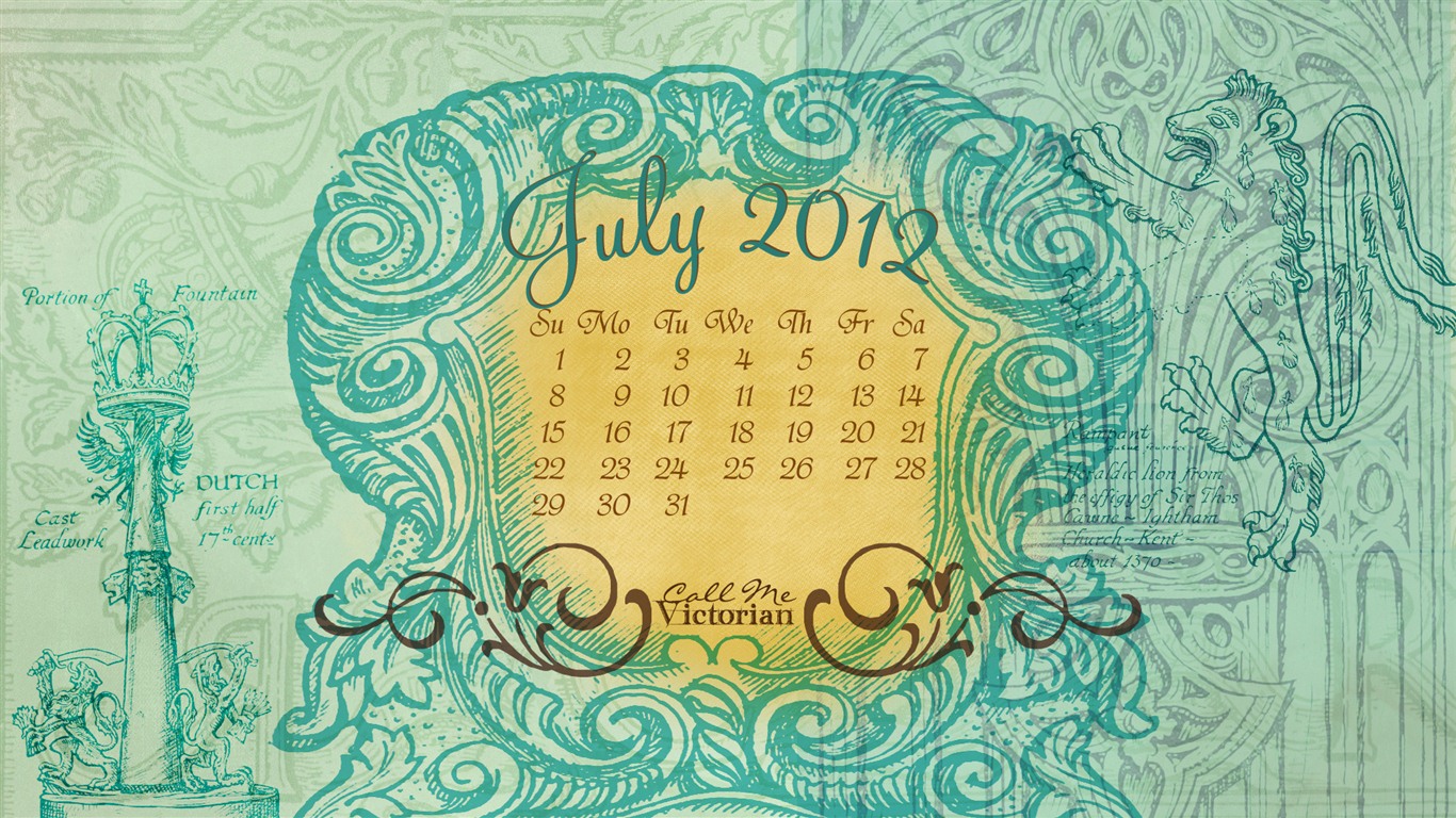 Července 2012 Kalendář Tapety na plochu (2) #17 - 1366x768