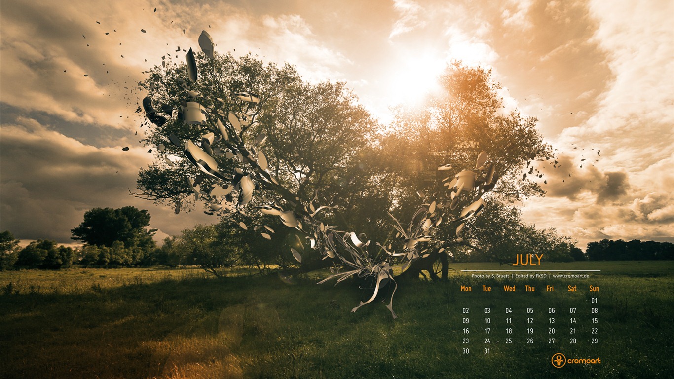 2012年7月 月曆壁紙(二) #19 - 1366x768