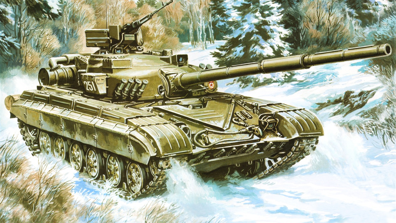 Военный танков, боевых бронированных картины HD обои #1 - 1366x768