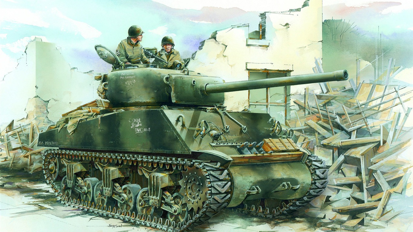 Военный танков, боевых бронированных картины HD обои #6 - 1366x768