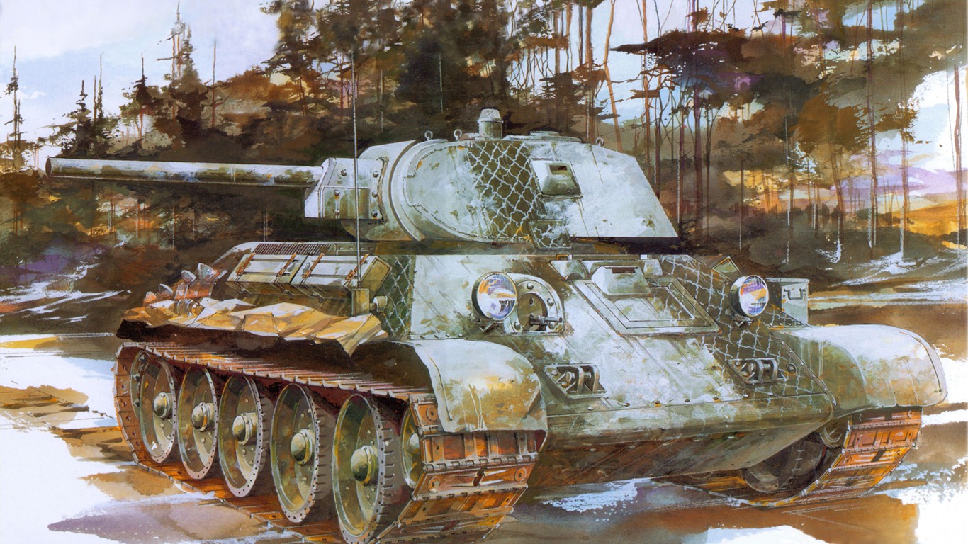 軍事坦克裝甲 高清繪畫壁紙 #8 - 1366x768