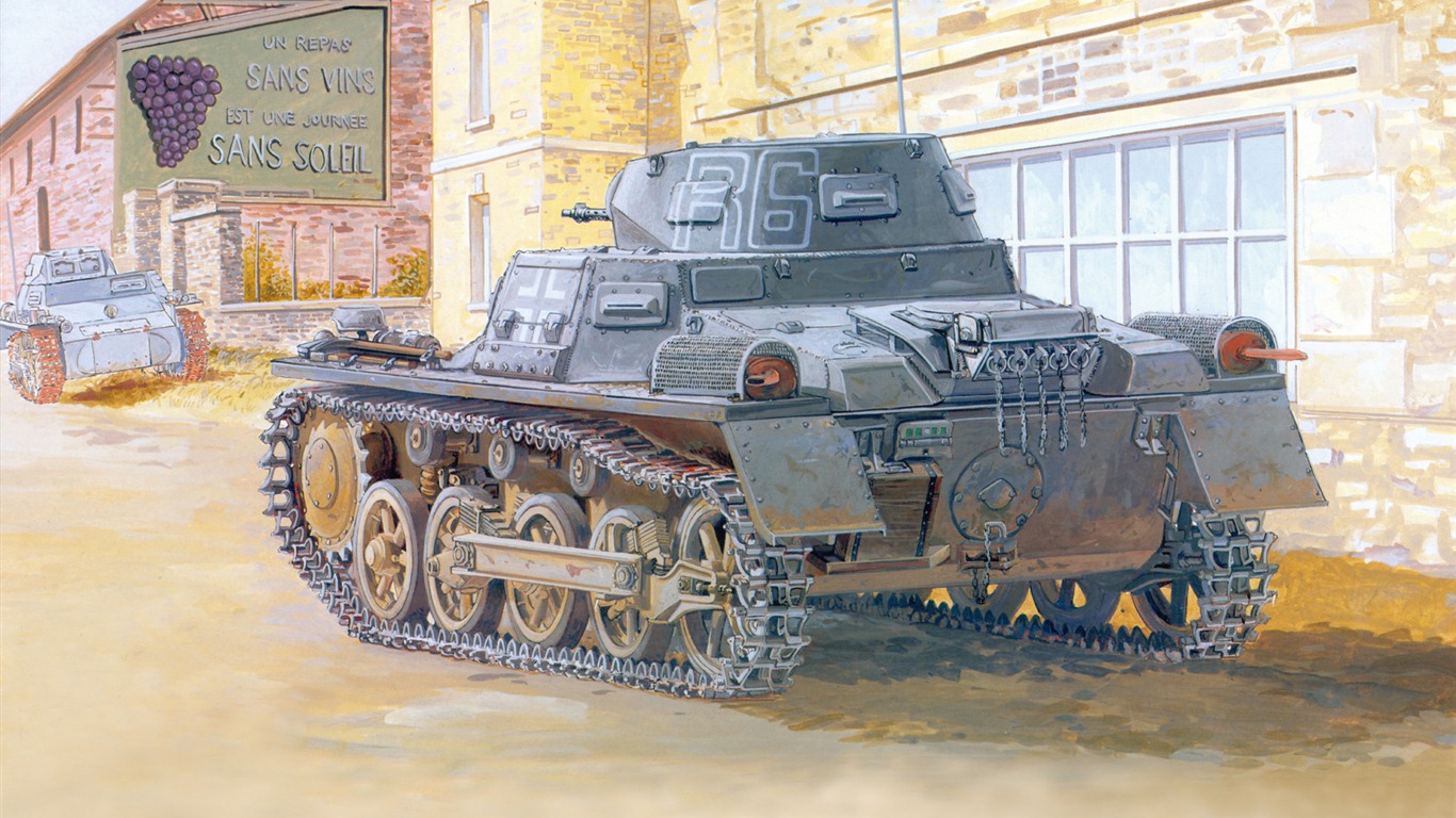 Tanques blindados militares, fondos de pantalla de pintura de alta definición #11 - 1366x768