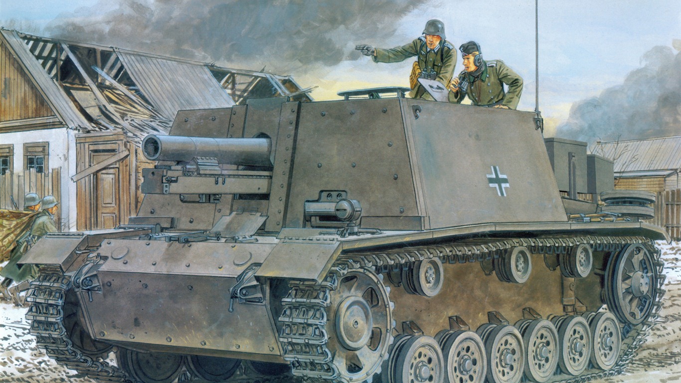 軍事坦克裝甲 高清繪畫壁紙 #12 - 1366x768